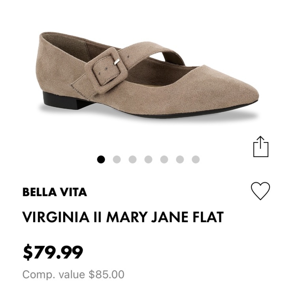 Flats- Bella Vita size 7.5, faux suede. Never worn. Taupe.